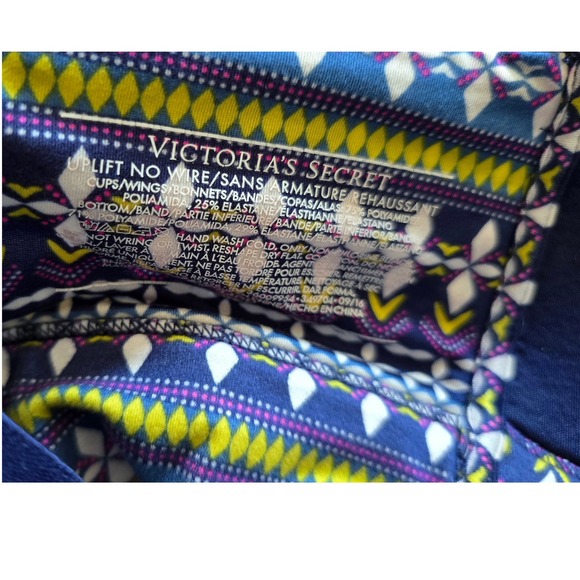 Victoria Secret Pattern Bra 34DD Uplift No‎ Wire Racerback Comfortable Stylish - Picture 6 of 6